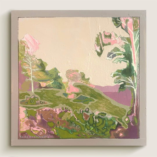 framed modern landscape painting of a meadow