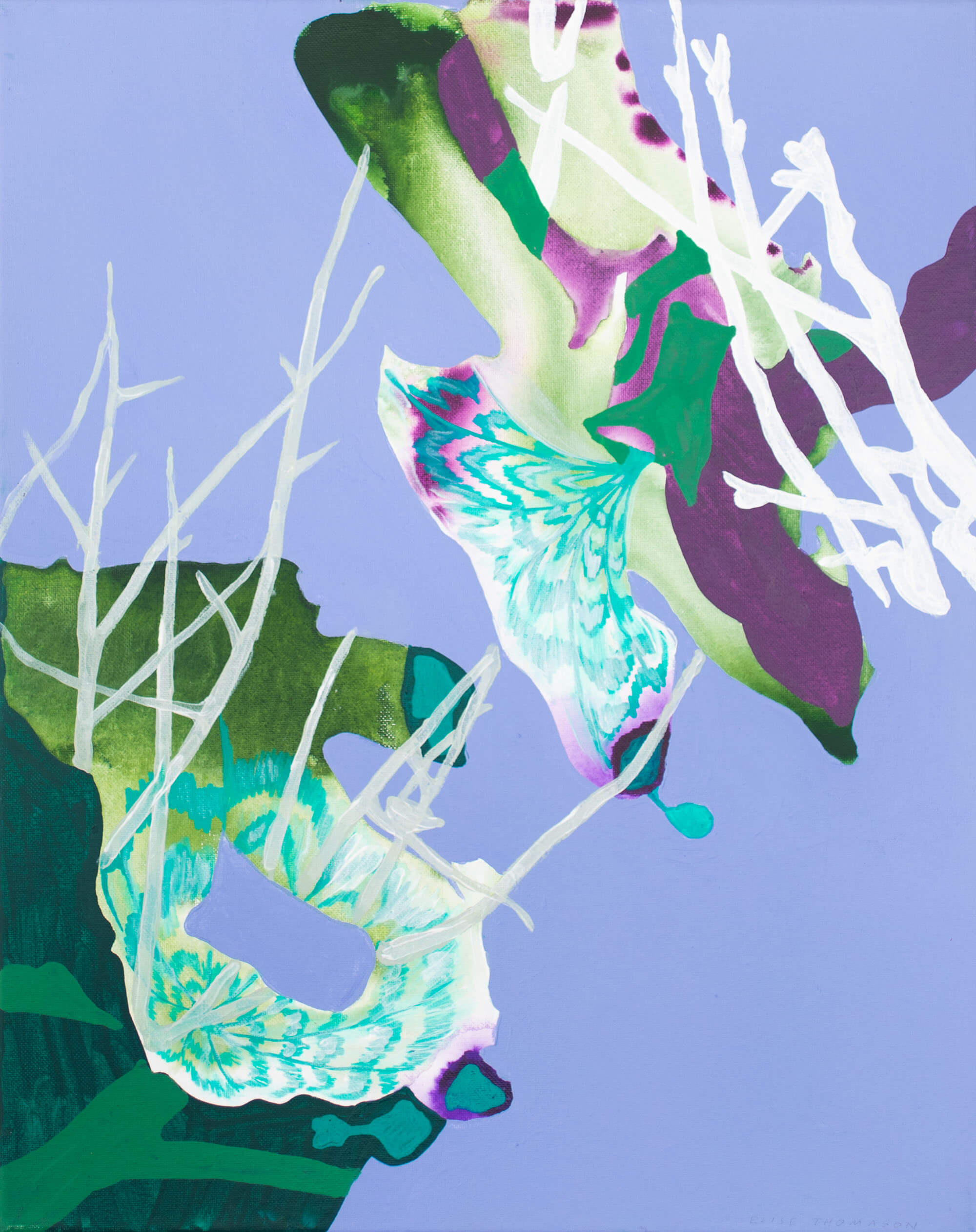 blue abstract plant art