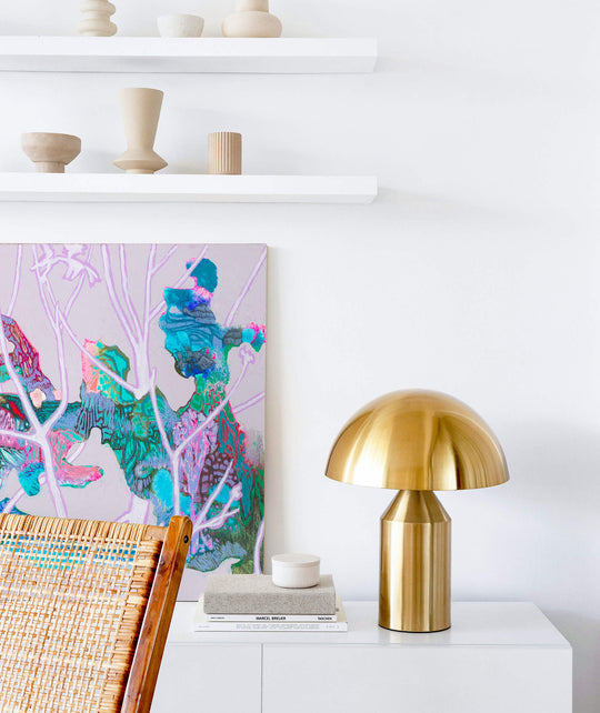 pink abstract art in modern decor