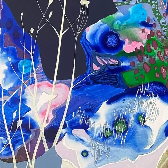 closeup of blue abstract art